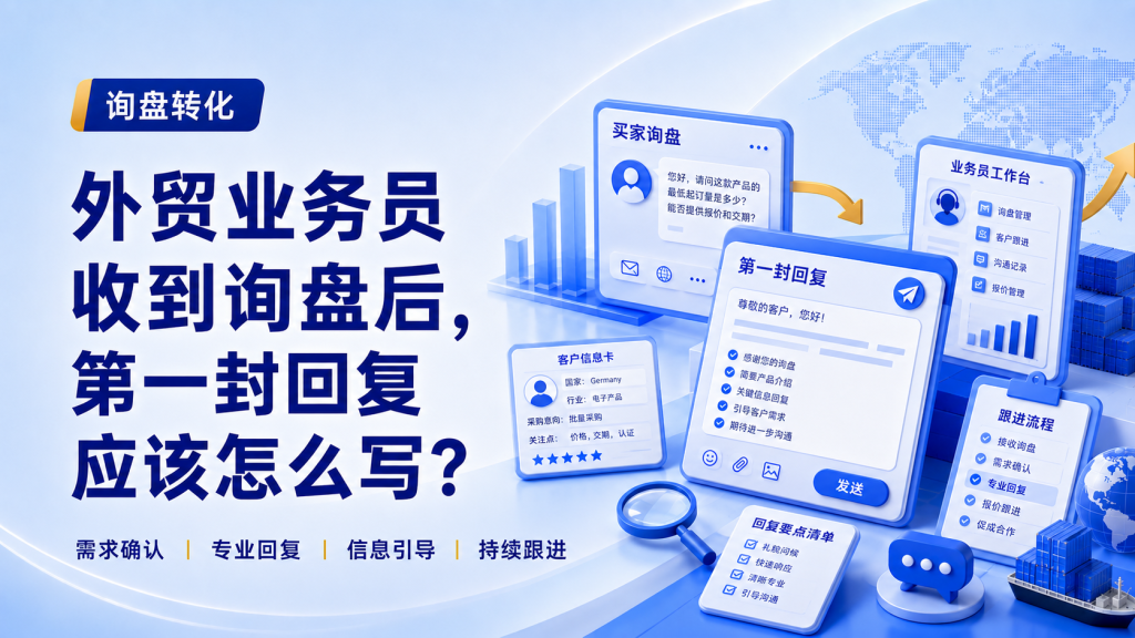 外贸业务员收到询盘后,第一封回复应该怎么写?