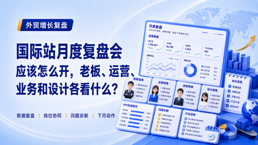 国际站月度复盘会应该怎么开,老板、运营、业务和设计各看什么?