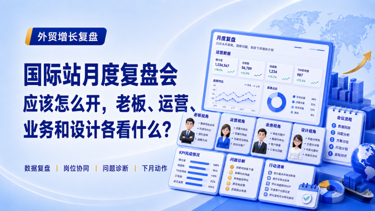 国际站月度复盘会应该怎么开，老板、运营、业务和设计各看什么？