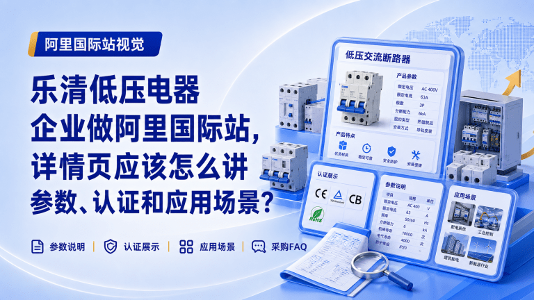 乐清低压电器企业做阿里国际站，详情页应该怎么讲参数、认证和应用场景？