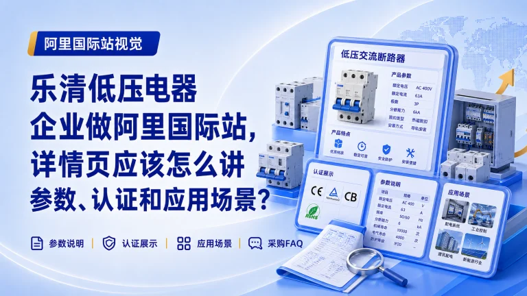 乐清低压电器企业做阿里国际站,详情页应该怎么讲参数、认证和应用场景?