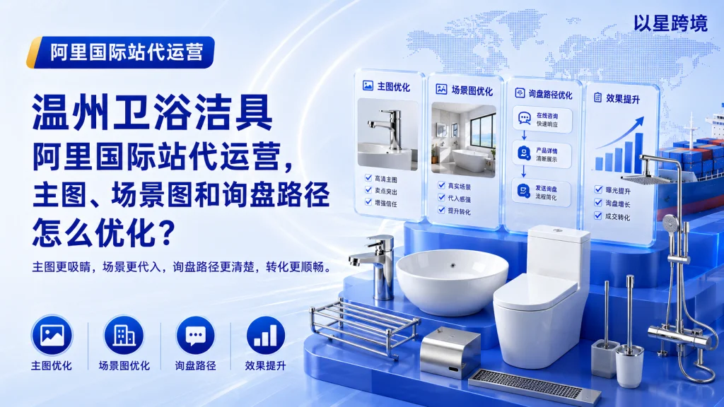 温州卫浴洁具阿里国际站代运营,主图、场景图和询盘路径怎么优化?